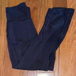 lululemon black leggings w/ braided mesh design